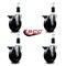 Service Caster 5'' Soft Rubber Swivel 1-3/8'' Expanding Stem Caster Set with Brake, 4PK SCC-EX20S514-SRS-PLB-138-4 - alternate 3